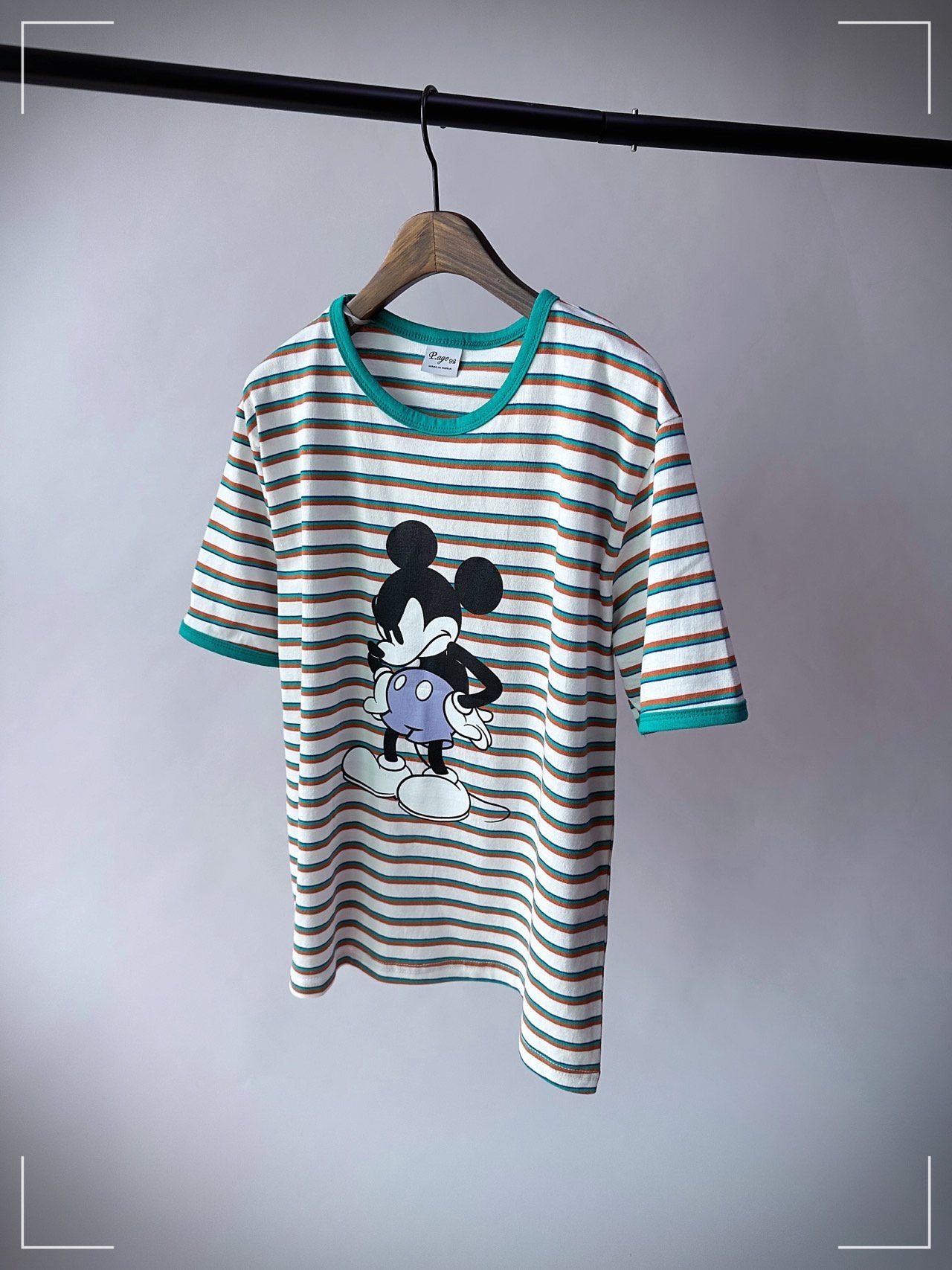 Stripe Angry Mickey Mouse T-shirt