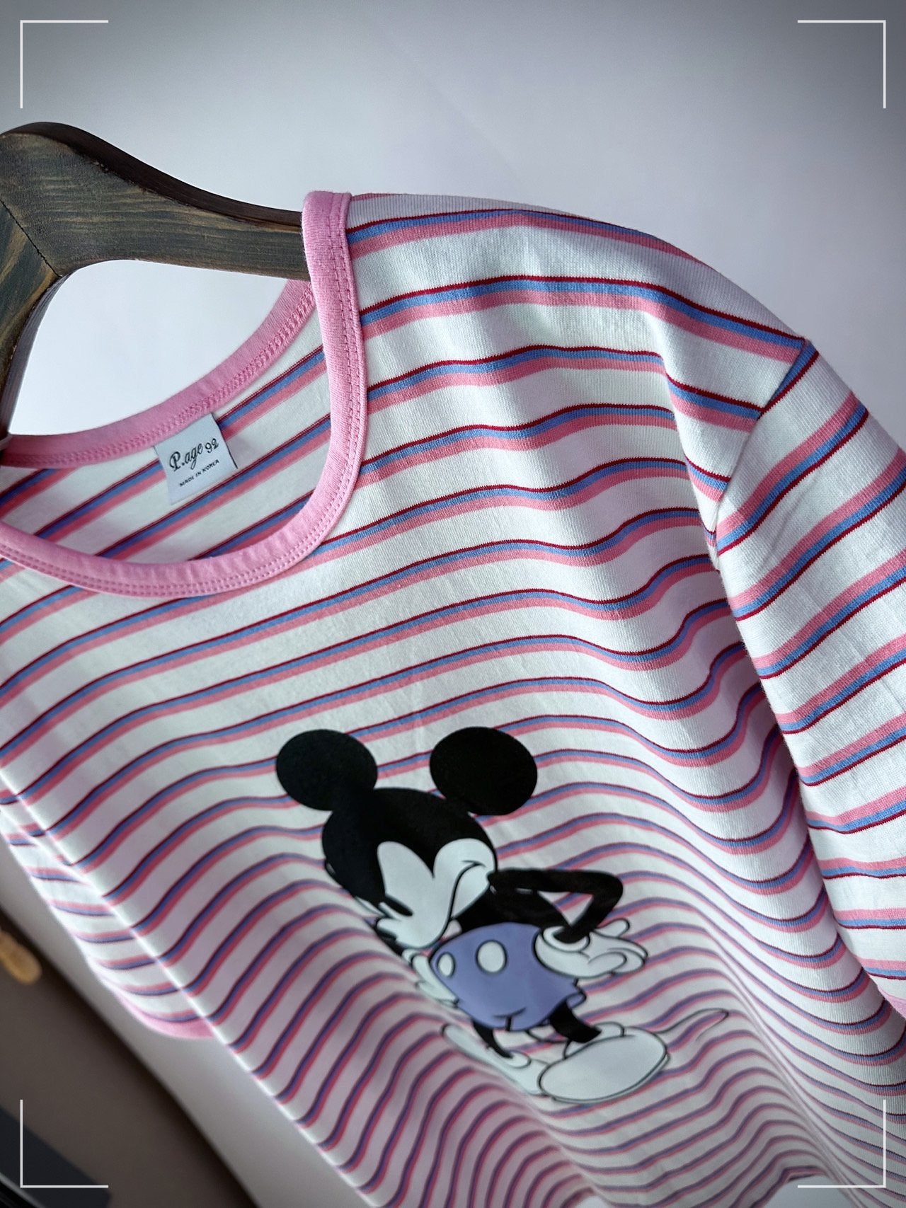 Stripe Angry Mickey Mouse T-shirt