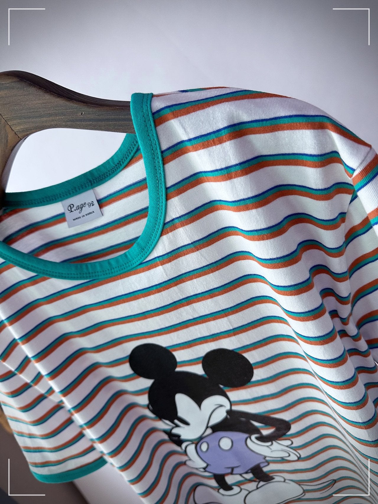Stripe Angry Mickey Mouse T-shirt