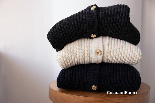 ✨️NEW ARRIVAL / RESTOCK OPEN!✨️ 🌿Gold Button Seed Stitch Knit Cardigan