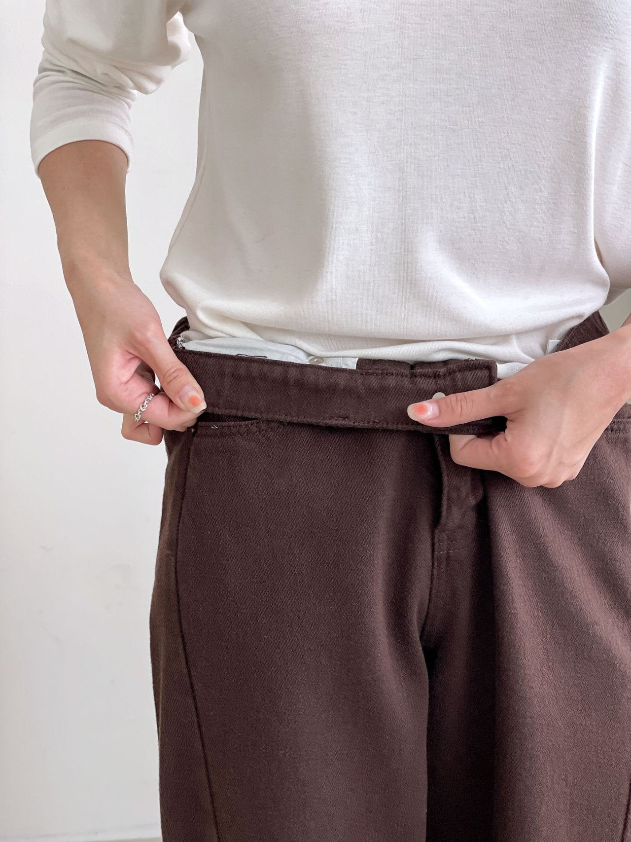 ✨️NEW ARRIVAL✨️🌿PREMIUM No.527 AUTUMN POP RING YARN SECRET BANDING WIDE PANTS