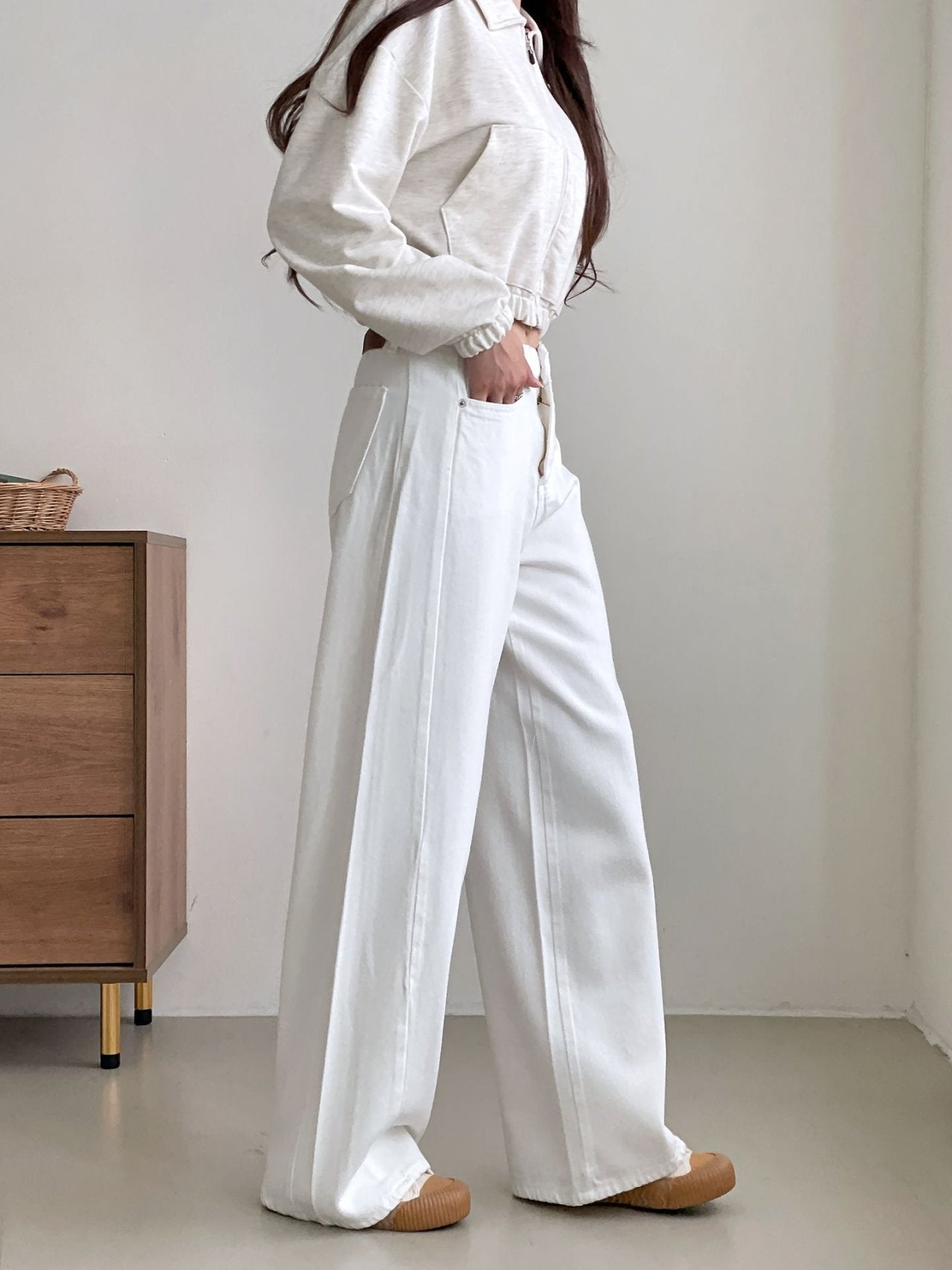 ✨️NEW ARRIVAL✨️🌿PREMIUM No.527 AUTUMN POP RING YARN SECRET BANDING WIDE PANTS