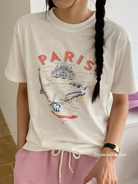 πΏ Washed Cotton Paris Graphic Tee