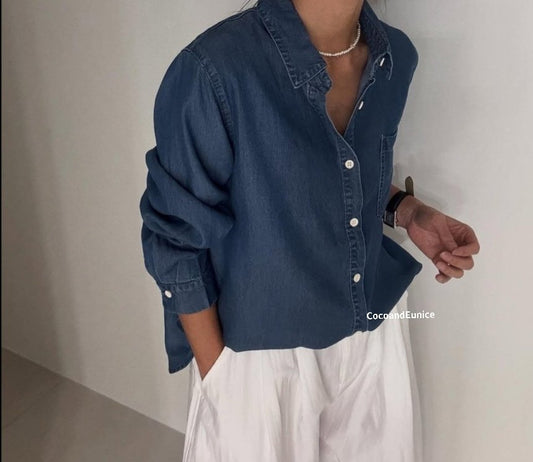 πΏ Soft Tencel Denim Shirt (Made inπ°π·)