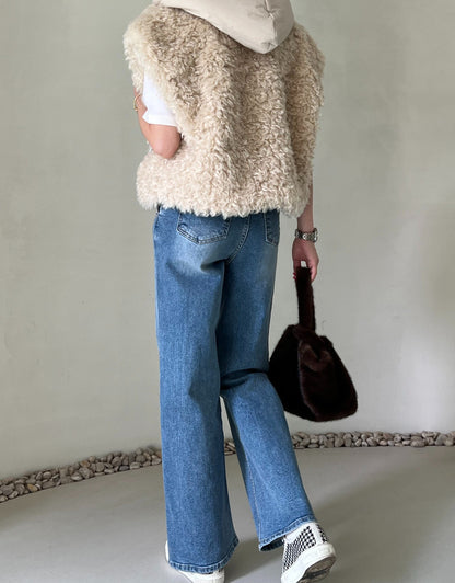 🌿Reversible Eco-Fur Shearling Hooded Padded Zipup Vest