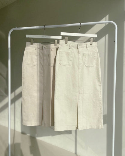 🌿 NO.300 Cotton Front Pocket Skirt