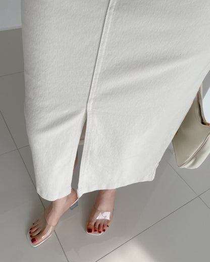 🌿 NO.300 Cotton Front Pocket Skirt