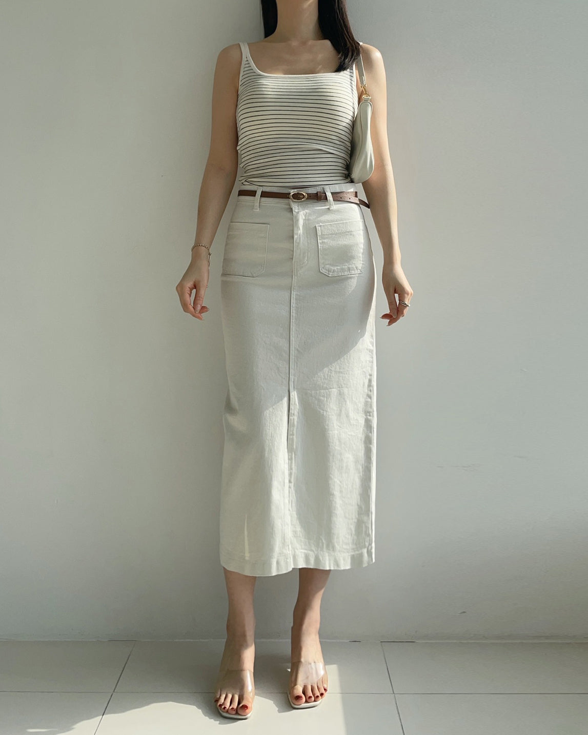 🌿 NO.300 Cotton Front Pocket Skirt