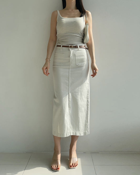 🌿 NO.300 Cotton Front Pocket Skirt