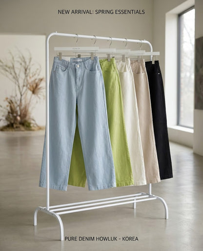 🌿 No.307 Cotton Wide Straight Pants