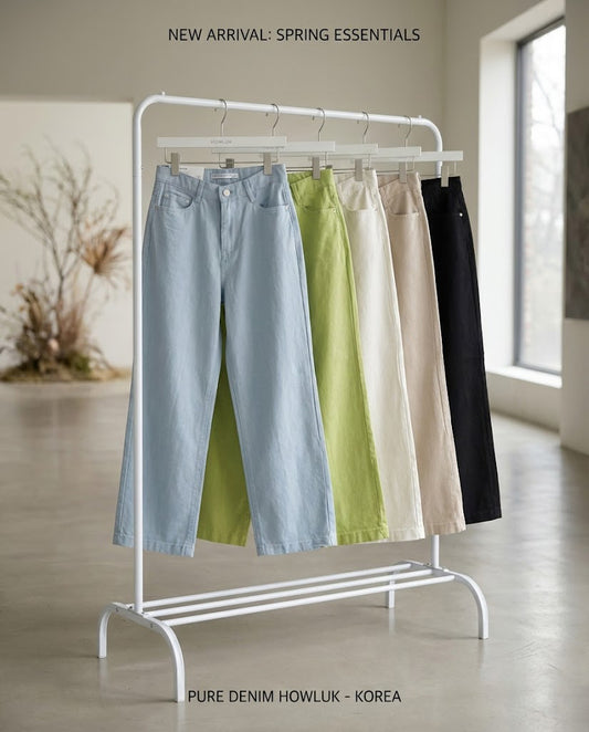 🌿 No.307 Cotton Wide Straight Pants