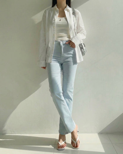 🌿 NO.301 Cotton Straight Pants (Relaxed Straight Fit)