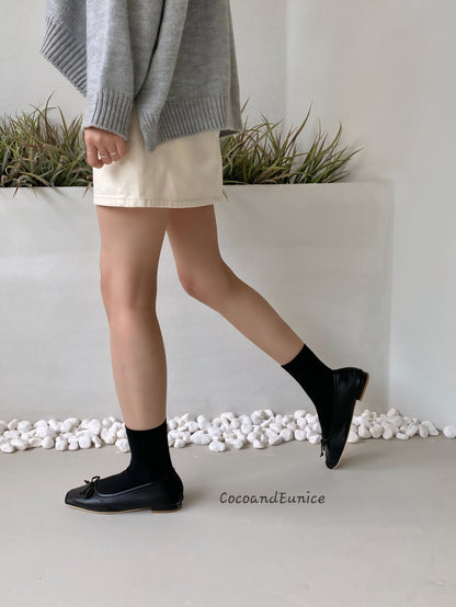 🌿 Like Lambskin Eco Leather Flat Shoes_12COLORS