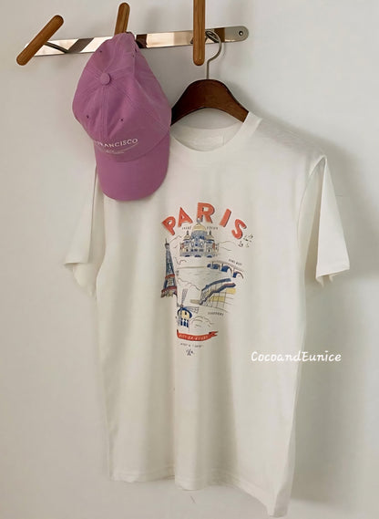 🌿 Washed Cotton Paris Graphic Tee
