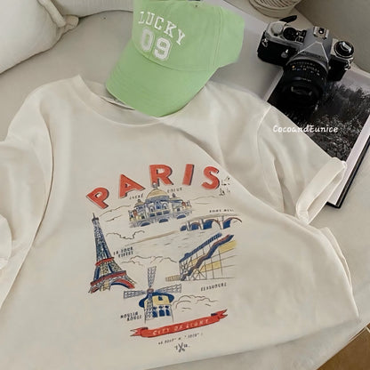 🌿 Washed Cotton Paris Graphic Tee