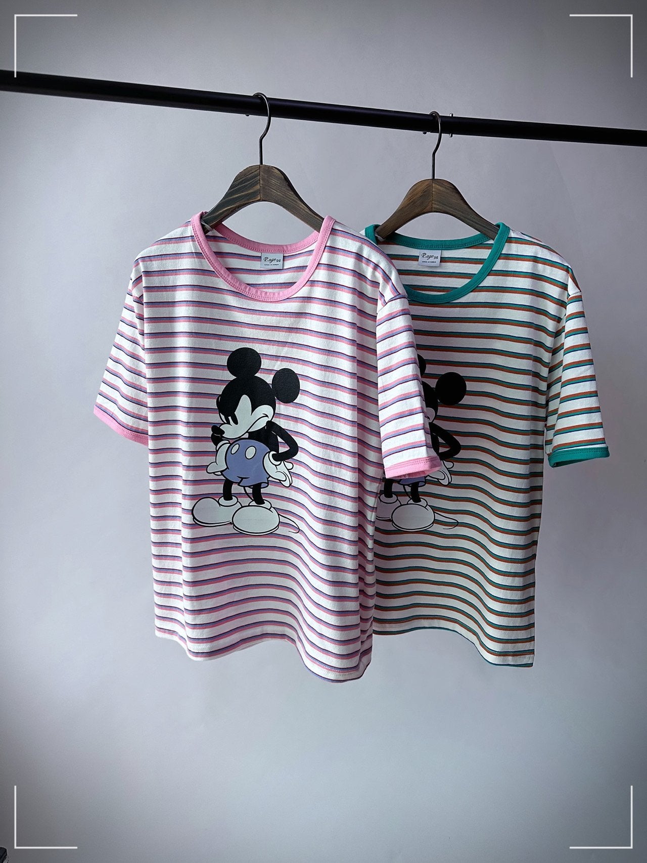 Stripe Angry Mickey Mouse T-shirt