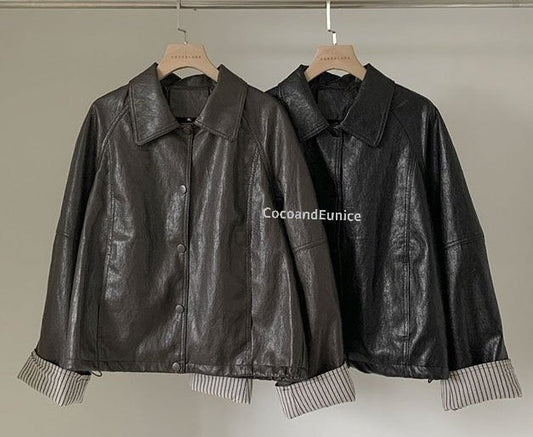 ✨️NEW ARRIVAL✨️ 🌿 Vegan Leather Drawstring Jacket [Brand-Level Production]