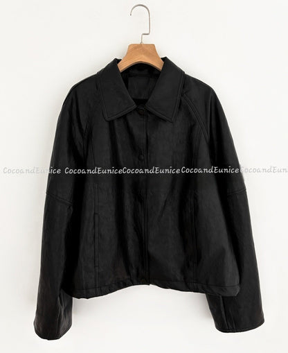 ✨️NEW ARRIVAL✨️ 🌿 Vegan Leather Drawstring Jacket [Brand-Level Production]