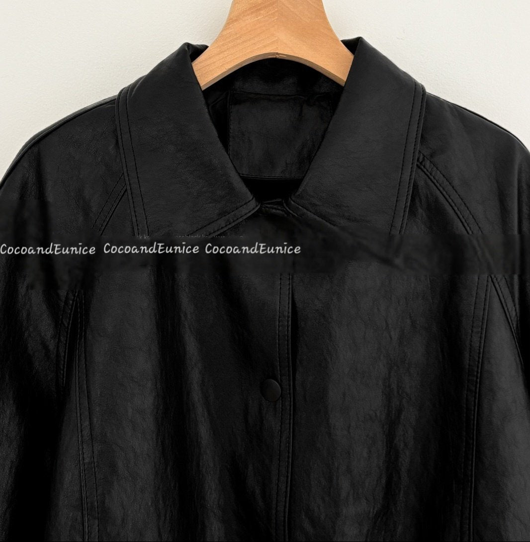 ✨️NEW ARRIVAL✨️ 🌿 Vegan Leather Drawstring Jacket [Brand-Level Production]