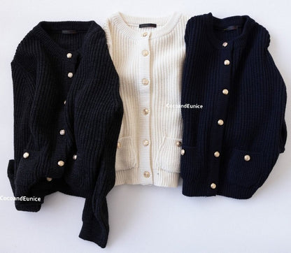 ✨️NEW ARRIVAL / RESTOCK OPEN!✨️ 🌿Gold Button Seed Stitch Knit Cardigan