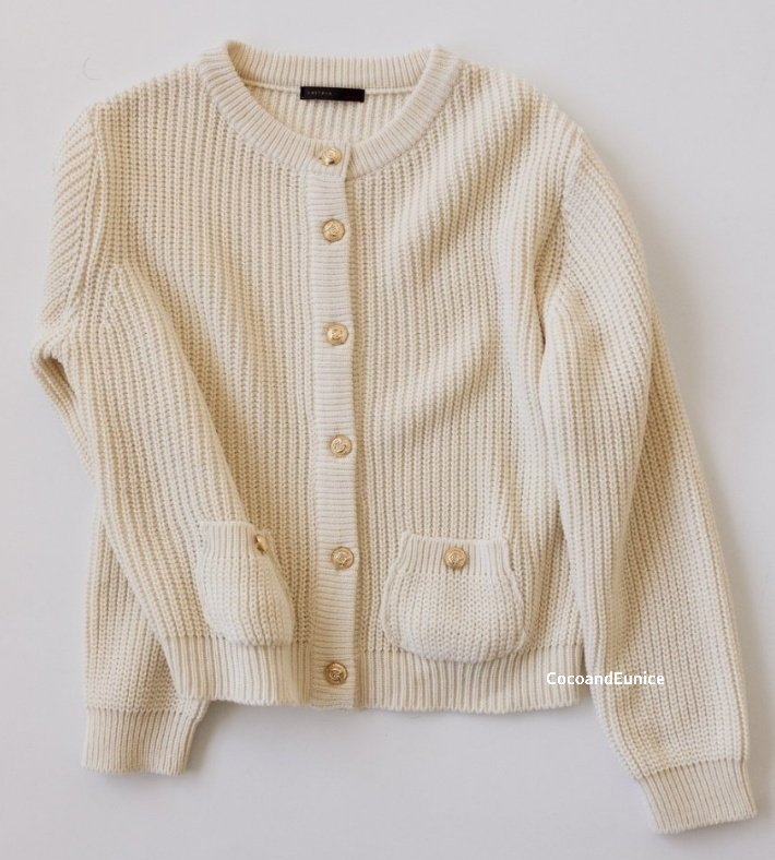 ✨️NEW ARRIVAL / RESTOCK OPEN!✨️ 🌿Gold Button Seed Stitch Knit Cardigan