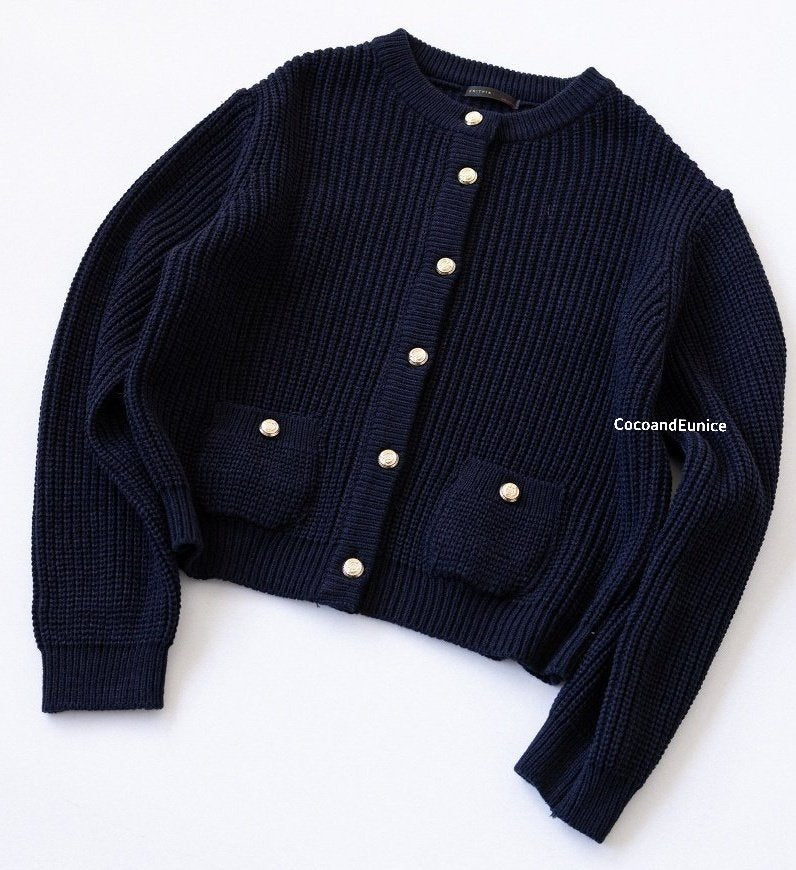 ✨️NEW ARRIVAL / RESTOCK OPEN!✨️ 🌿Gold Button Seed Stitch Knit Cardigan