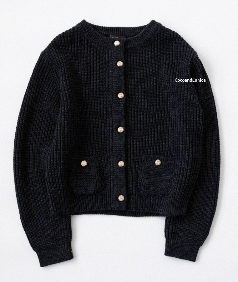 ✨️NEW ARRIVAL / RESTOCK OPEN!✨️ 🌿Gold Button Seed Stitch Knit Cardigan