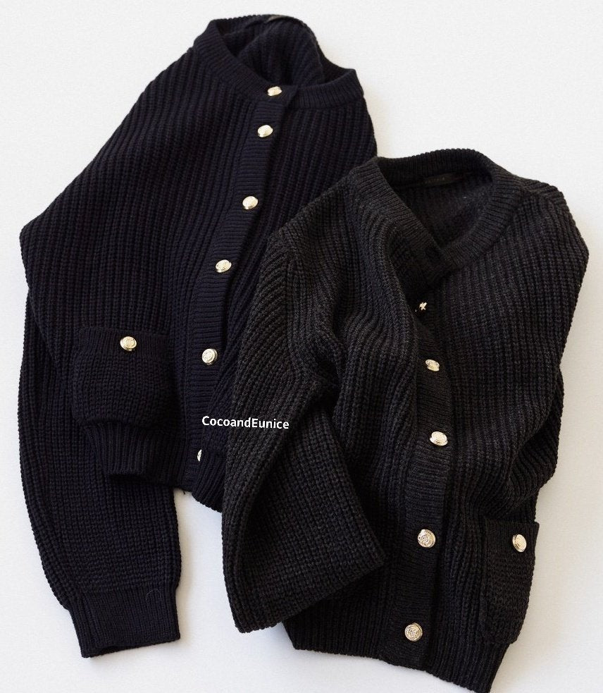 ✨️NEW ARRIVAL / RESTOCK OPEN!✨️ 🌿Gold Button Seed Stitch Knit Cardigan