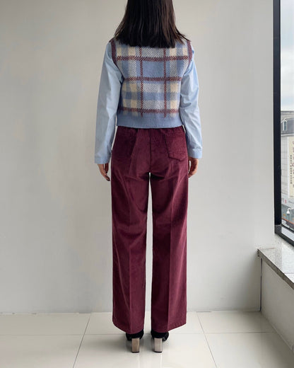 No.360 Tencel Corduroy Fleece Crop Straight Pants