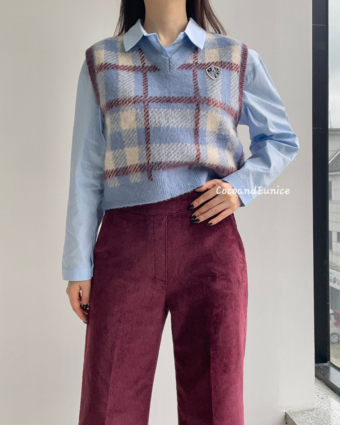 No.360 Tencel Corduroy Fleece Crop Straight Pants