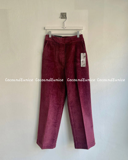 No.360 Tencel Corduroy Fleece Crop Straight Pants