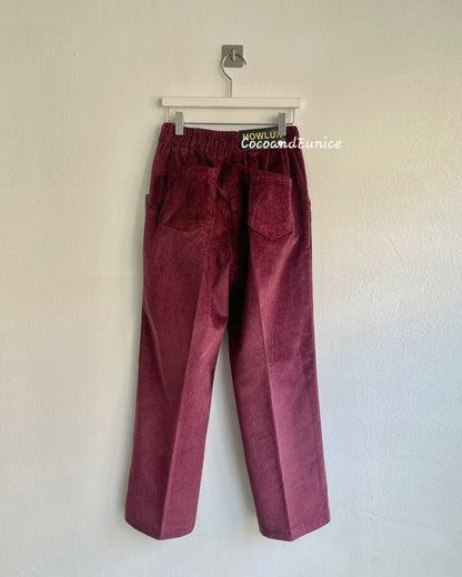 No.360 Tencel Corduroy Fleece Crop Straight Pants