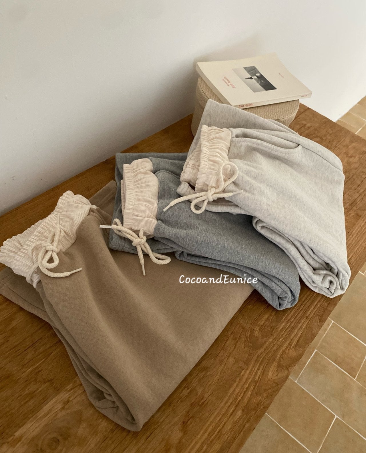 🌿Contrast Waist Wide Sweatpants