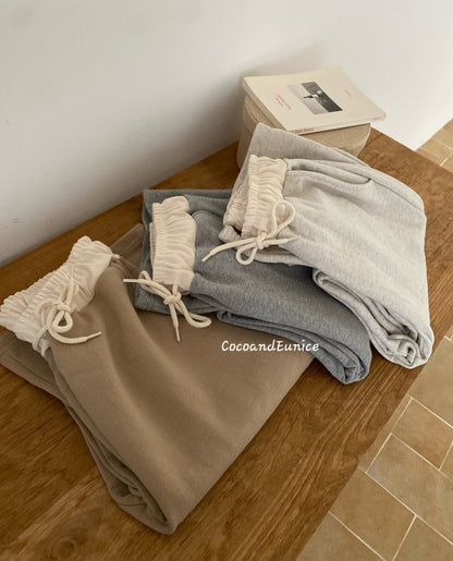 🌿Contrast Waist Wide Sweatpants