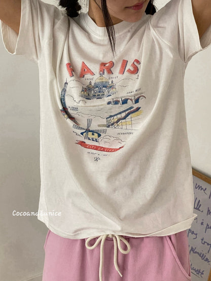 🌿 Washed Cotton Paris Graphic Tee