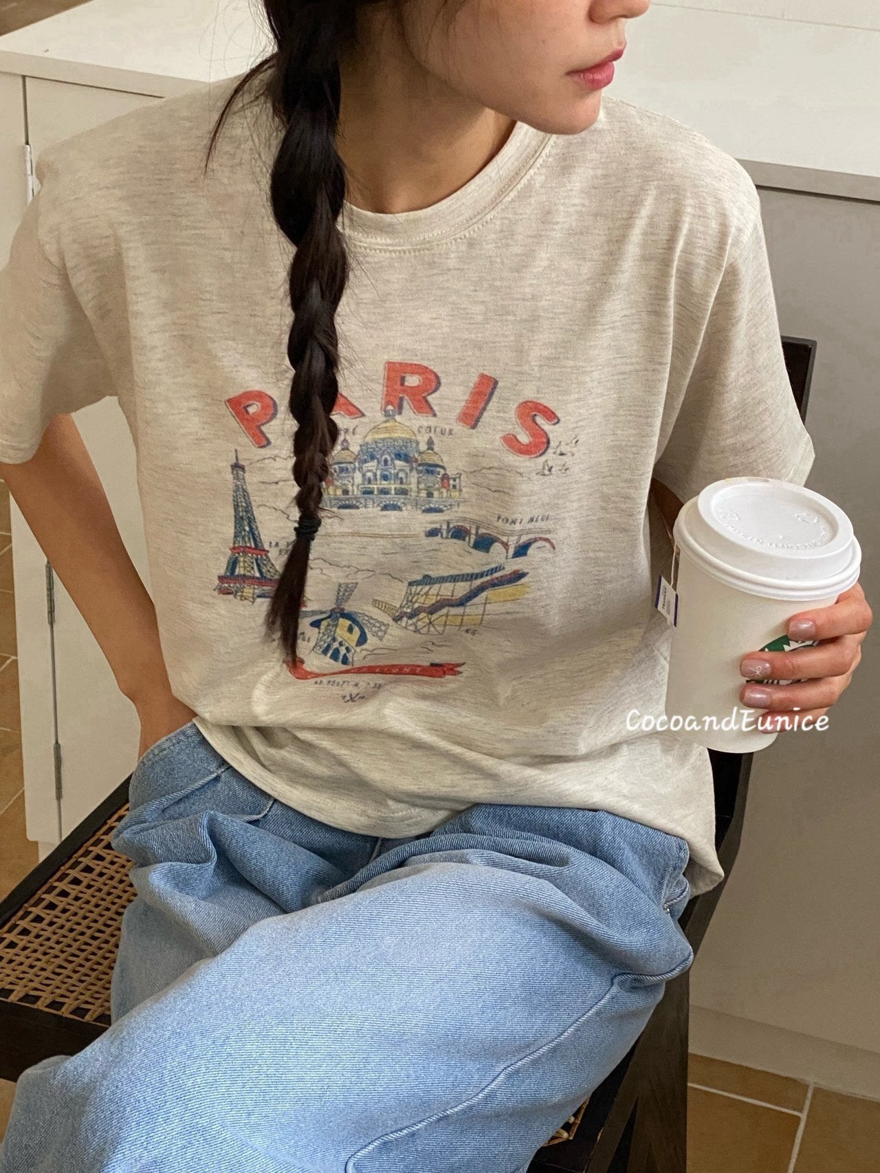 🌿 Washed Cotton Paris Graphic Tee