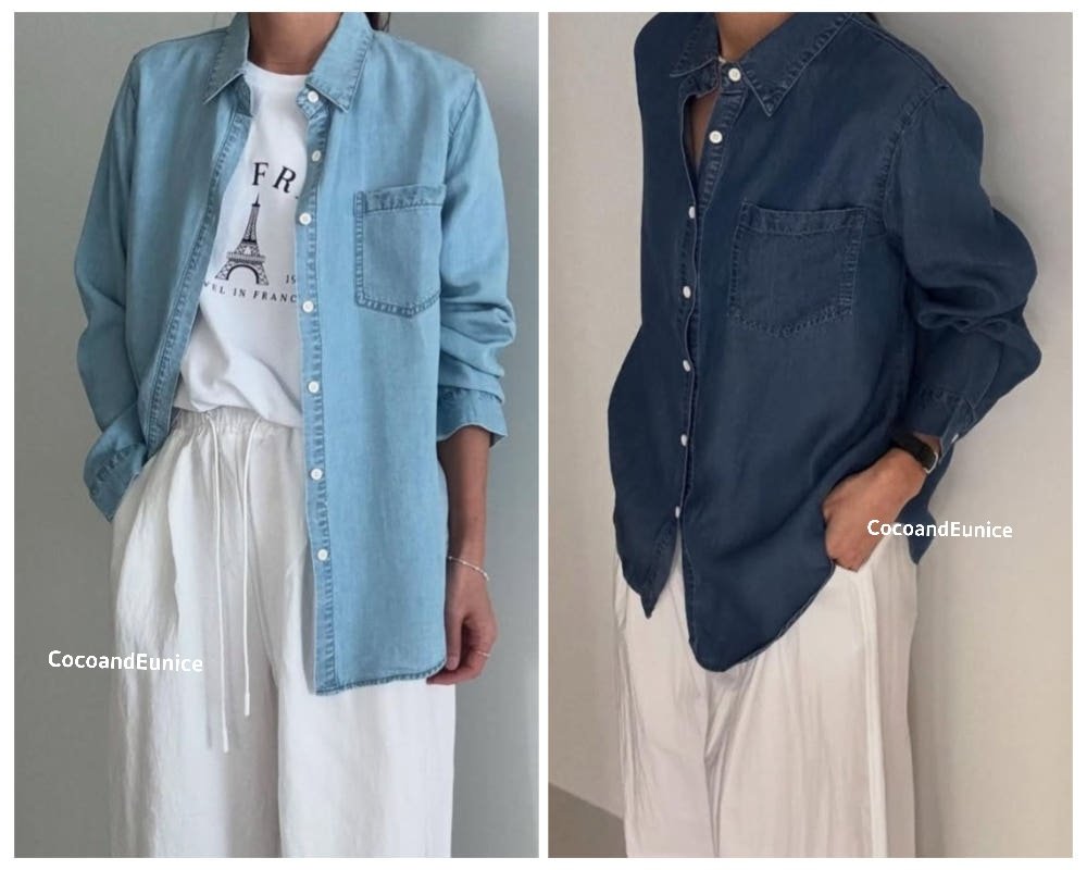 🌿 Soft Tencel Denim Shirt (Made in🇰🇷)