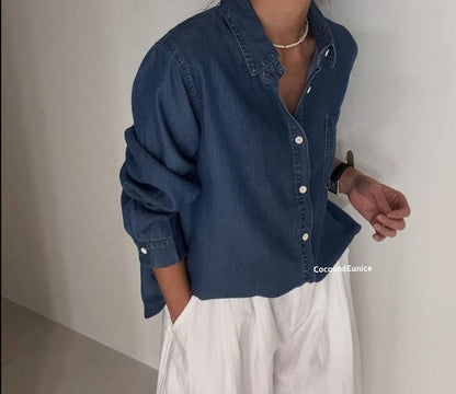 🌿 Soft Tencel Denim Shirt (Made in🇰🇷)
