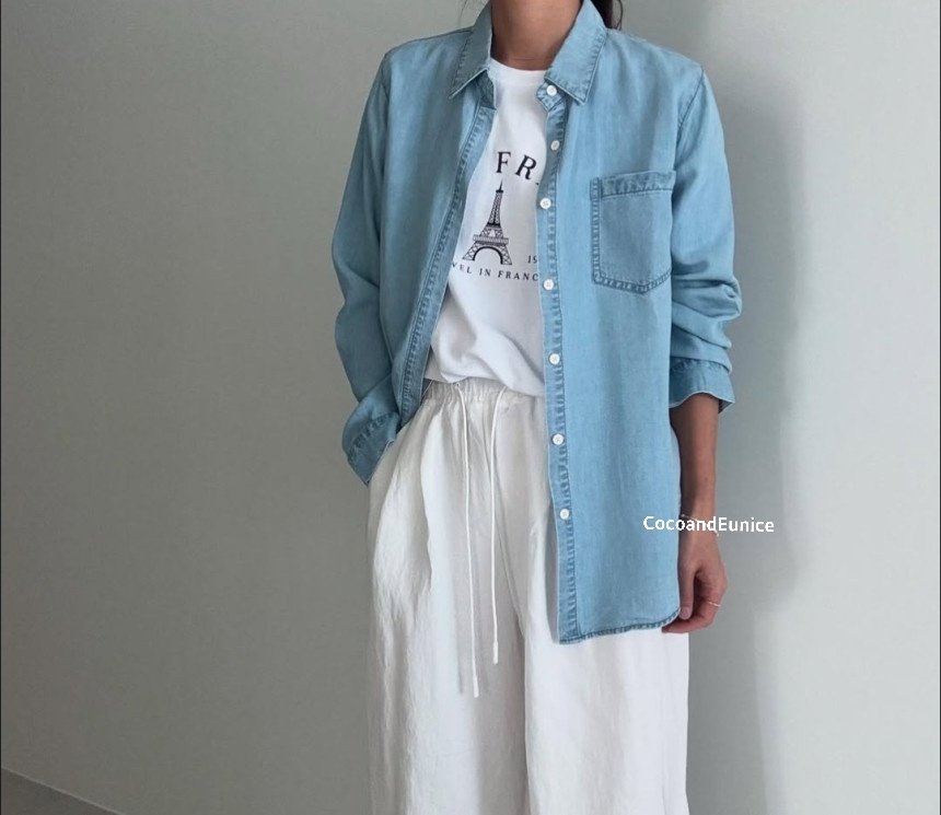 🌿 Soft Tencel Denim Shirt (Made in🇰🇷)