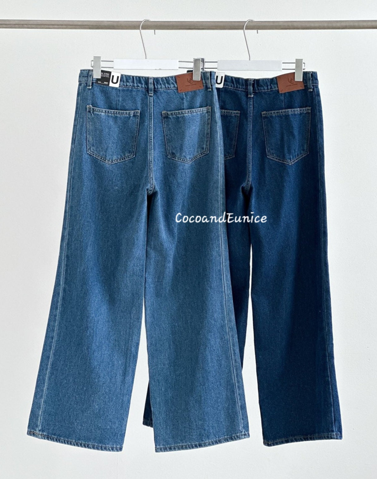 🌿 No.529 Premium Draped Denim-Secret Banding Diagonal Cut Wide Straight Jeans