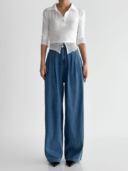 🌿No.4071 | Korean Tencel Wide Leg Pants, Two-Tuck Lightweight Summer Trousers (3 Length Options)