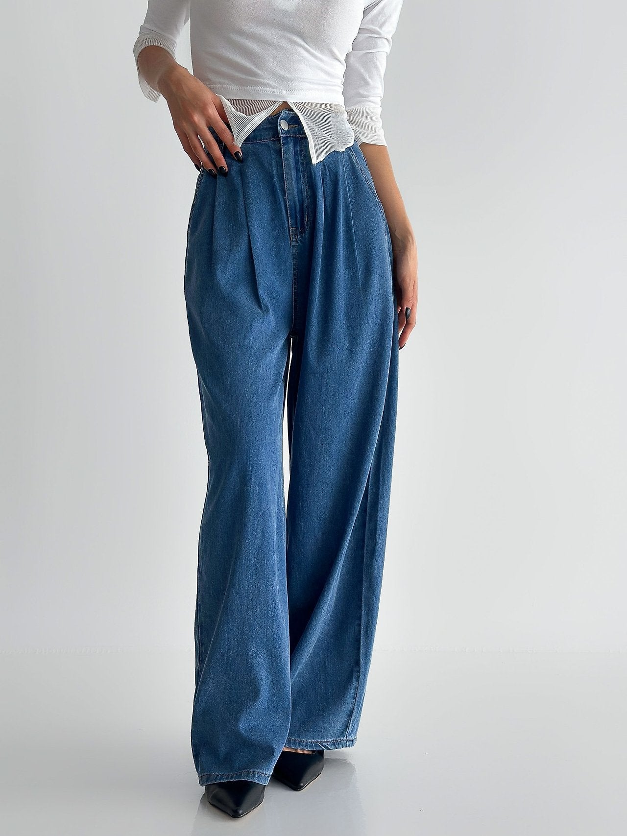 🌿No.4071 | Korean Tencel Wide Leg Pants, Two-Tuck Lightweight Summer Trousers (3 Length Options)