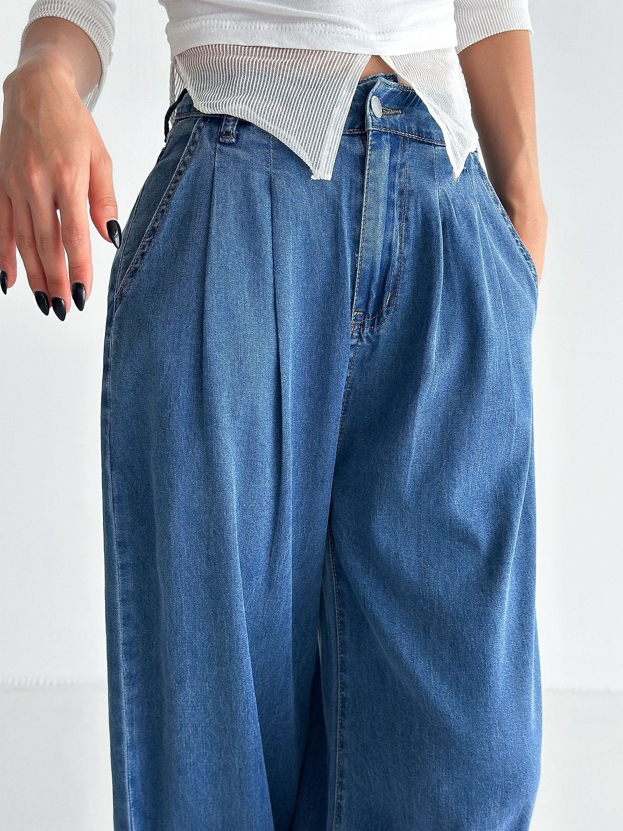 🌿No.4071 | Korean Tencel Wide Leg Pants, Two-Tuck Lightweight Summer Trousers (3 Length Options)