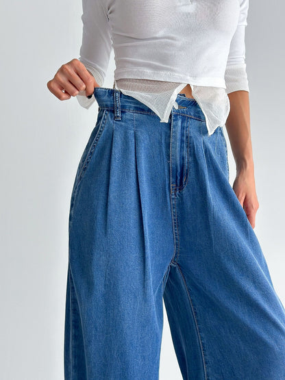 🌿No.4071 | Korean Tencel Wide Leg Pants, Two-Tuck Lightweight Summer Trousers (3 Length Options)