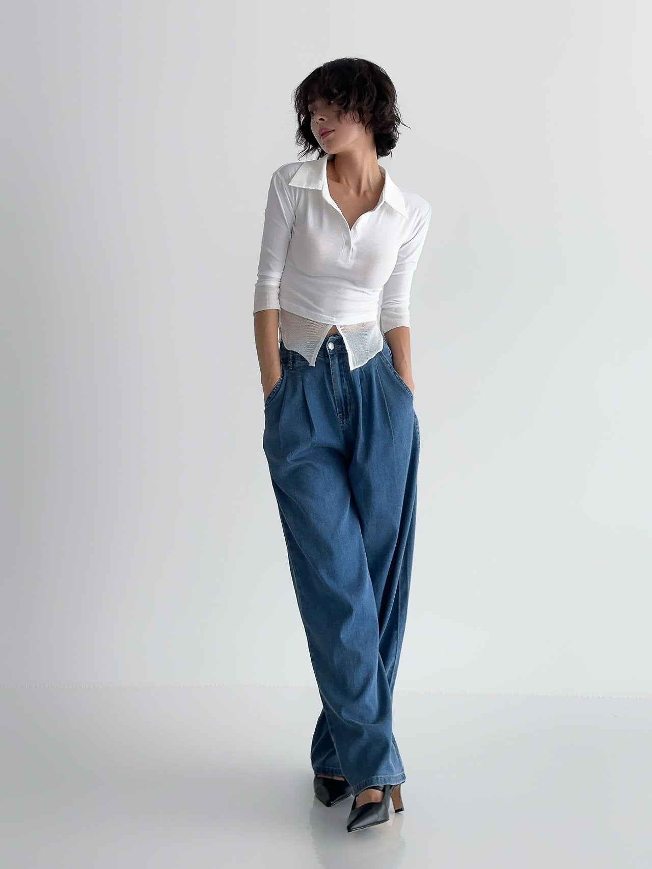 🌿No.4071 | Korean Tencel Wide Leg Pants, Two-Tuck Lightweight Summer Trousers (3 Length Options)