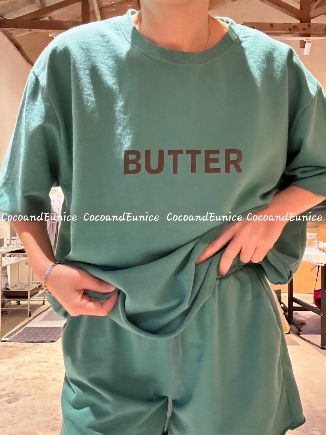 🌿Butter Washed Cotton Lounge Set | Oversized T-Shirt Shorts | Raw Hem Sweat Set