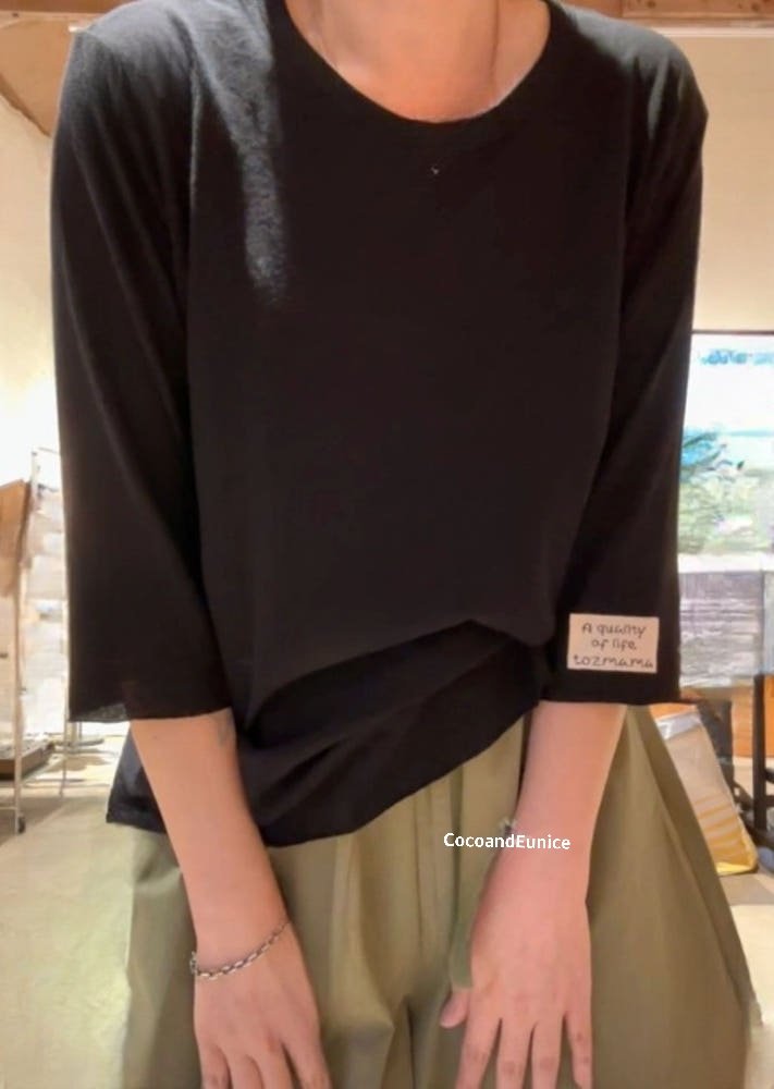 🌿HIGHLY RECOMMENDED| Premium Twisted Cotton Raw Hem Tee | Korean 3/4 Sleeve Top | Lightweight Relaxed Fit Shirt | Women's Everyday Essential