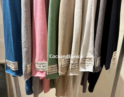 🌿HIGHLY RECOMMENDED| Premium Twisted Cotton Raw Hem Tee | Korean 3/4 Sleeve Top | Lightweight Relaxed Fit Shirt | Women's Everyday Essential