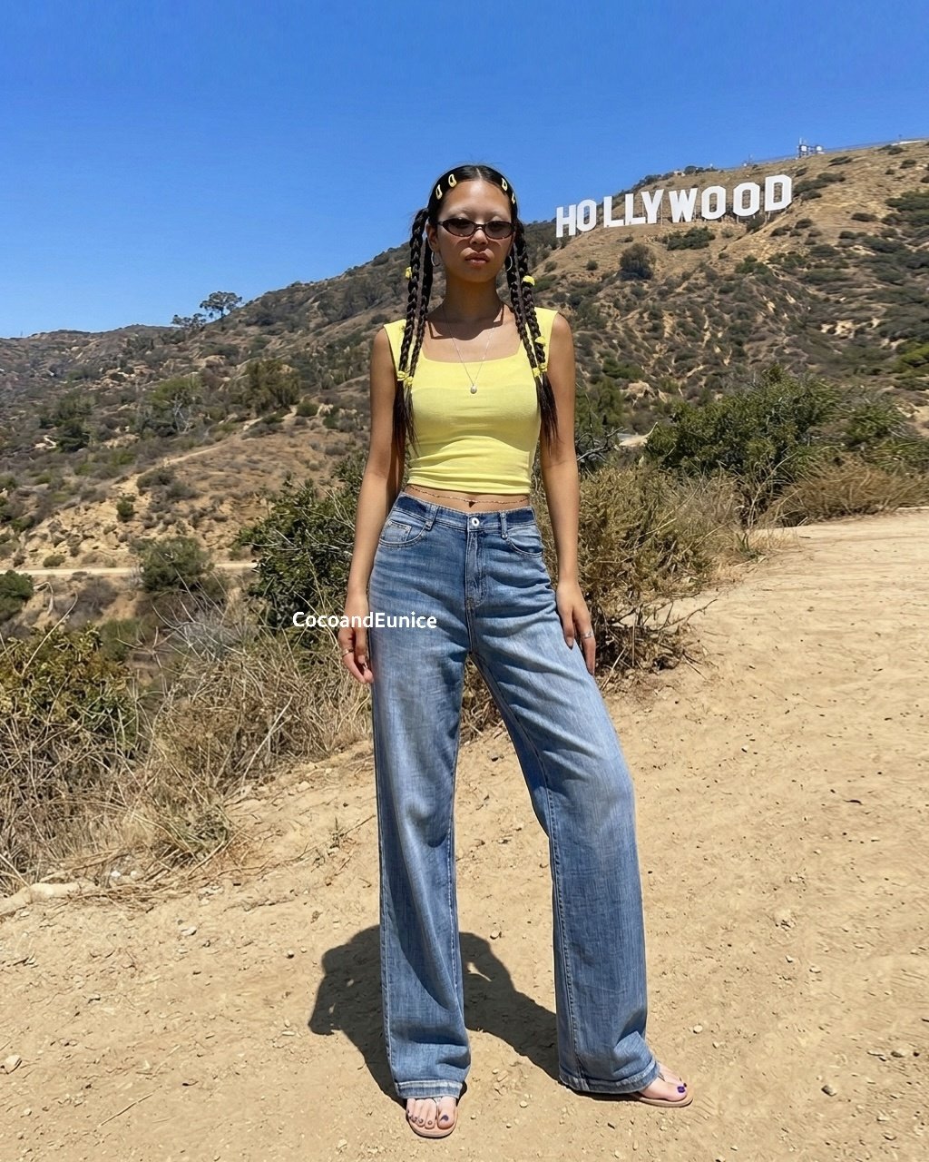 No.3089 Wide Straight Leg Jeans | Korean Denim Pants | Hidden Waistband Jeans | Light Wash Denim | High Rise Wide Leg Jeans | Casual Jeans