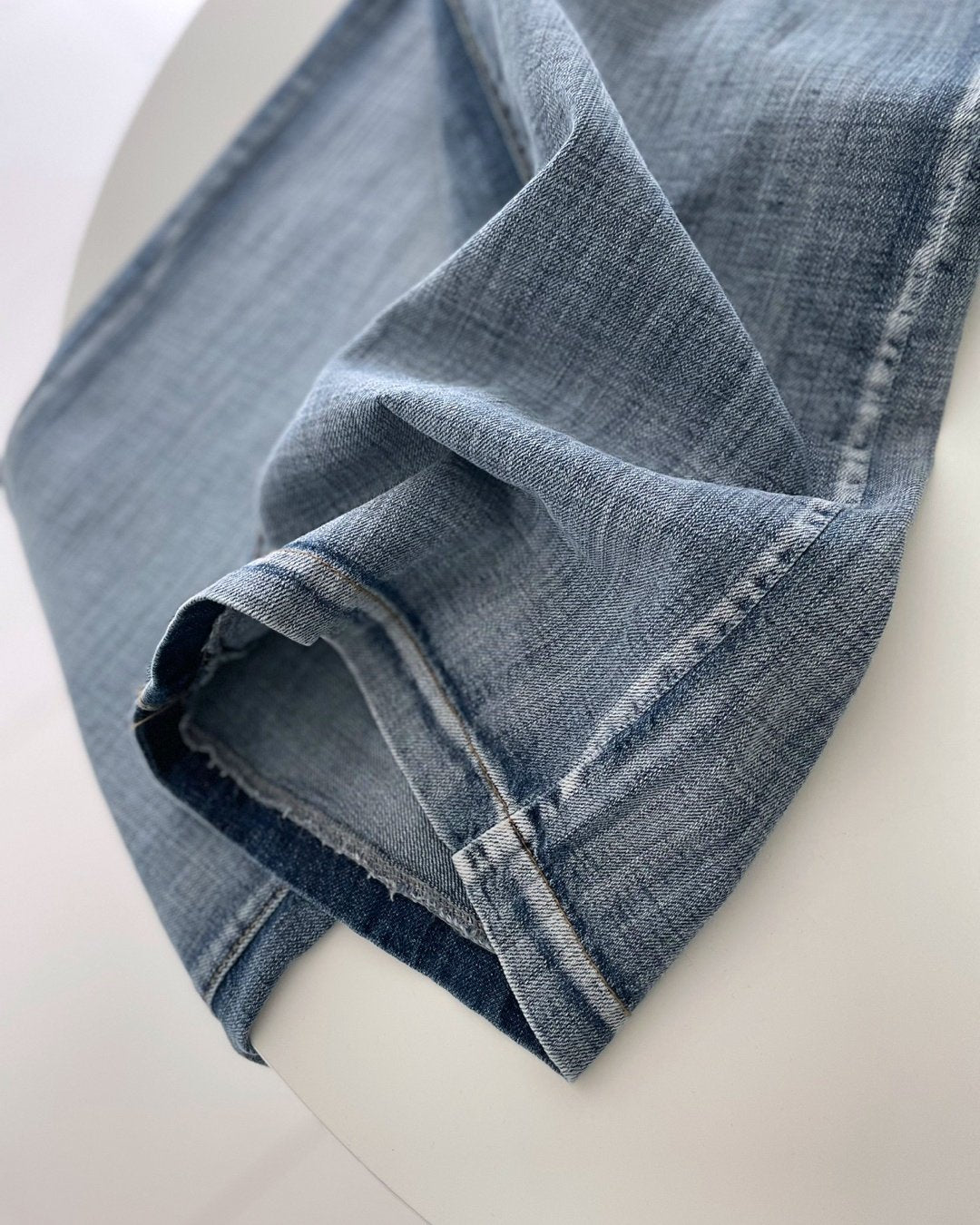 No.3089 Wide Straight Leg Jeans | Korean Denim Pants | Hidden Waistband Jeans | Light Wash Denim | High Rise Wide Leg Jeans | Casual Jeans